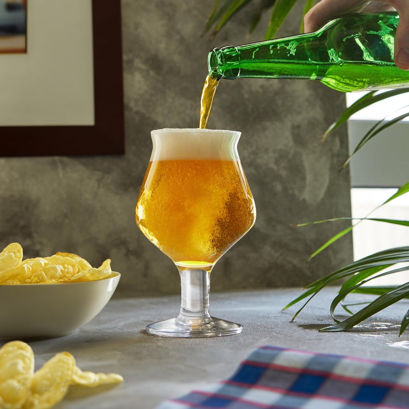 Final Touch Craft Beer Glasses - Set of 2 | Enhance Aromas and Flavors | Extra-Large Stem and Base for Stability | Unique Design for Craft Beers and More (GG5019) - Image 3